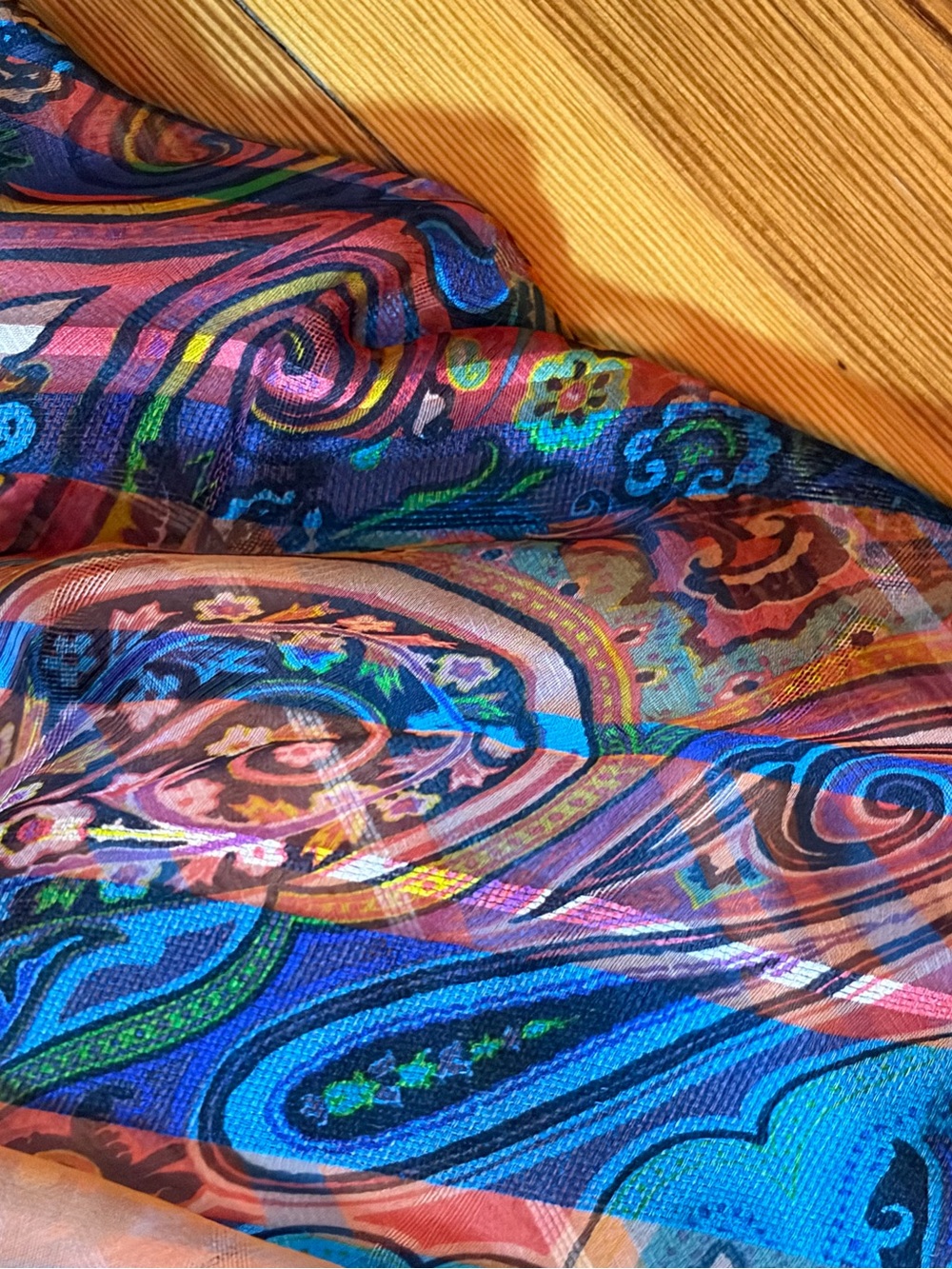 Etro Multicolor Paisley Silk Scarf - Blue, Pink, Orange, Green